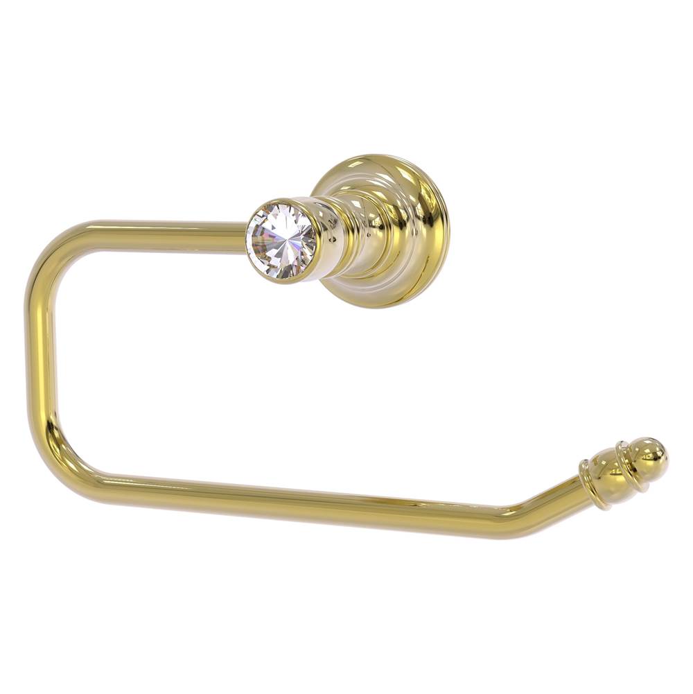 Allied Brass Carolina Crystal Collection Euro Style Toilet Tissue Holder - Unlacquered Brass