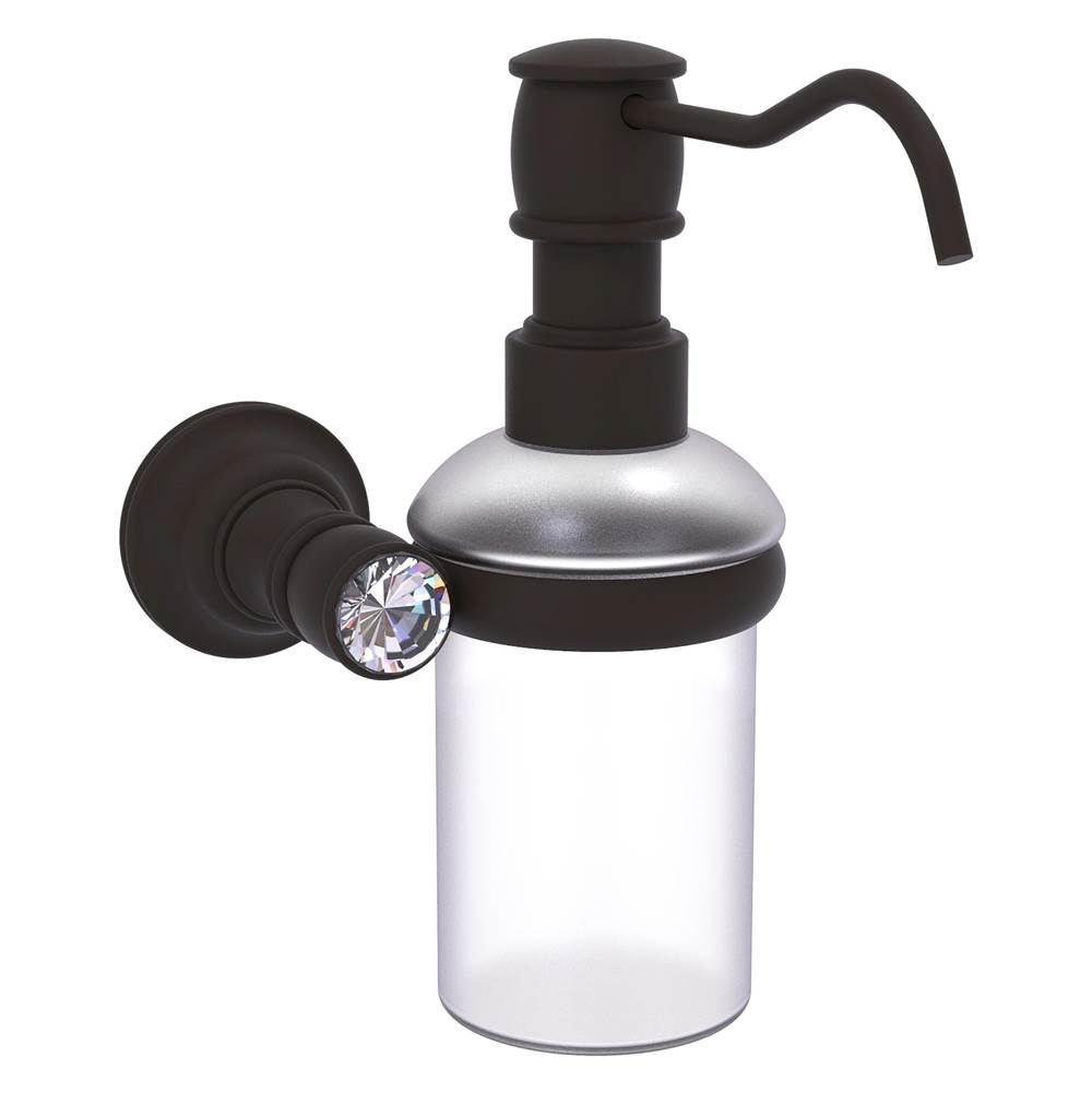 Allied Brass Carolina Crystal Collection Wall Mounted Soap Dispenser - Oil Rubbed Bronze