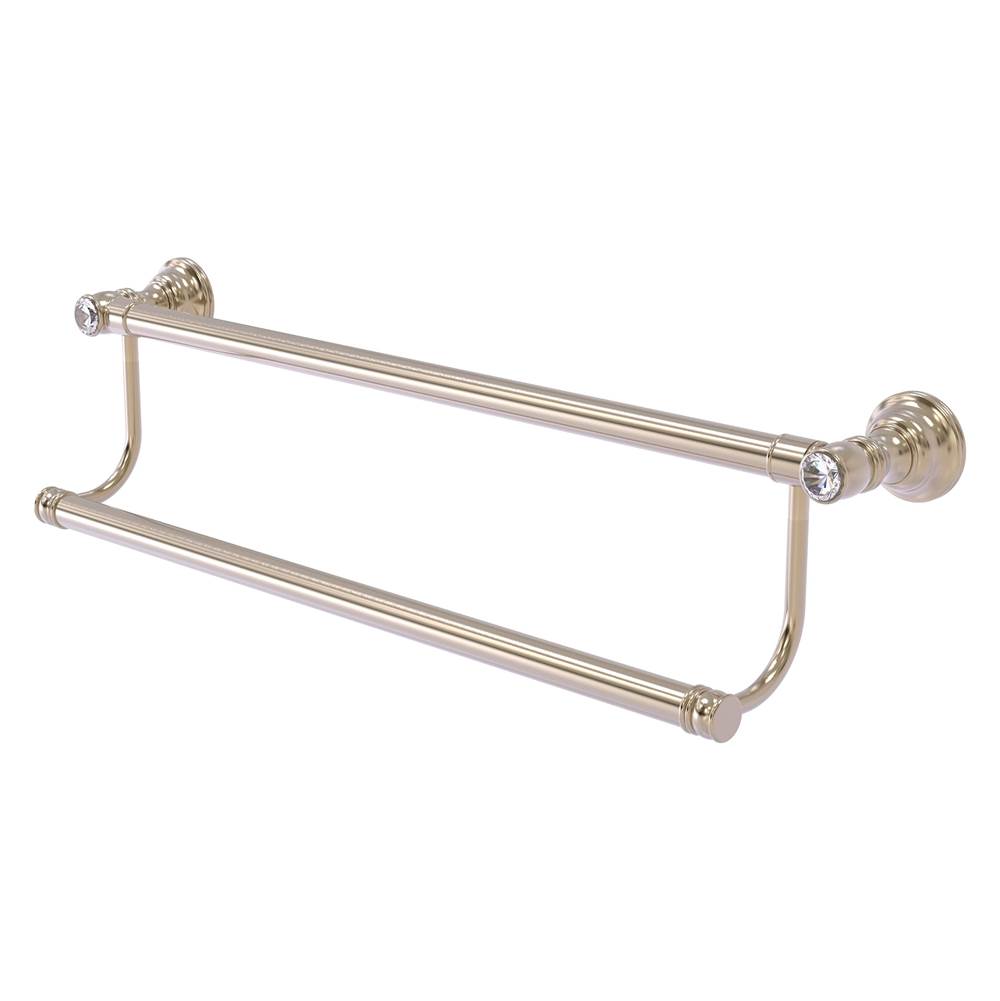 Allied Brass Carolina Crystal Collection 18 Inch Double Towel Bar - Antique Pewter