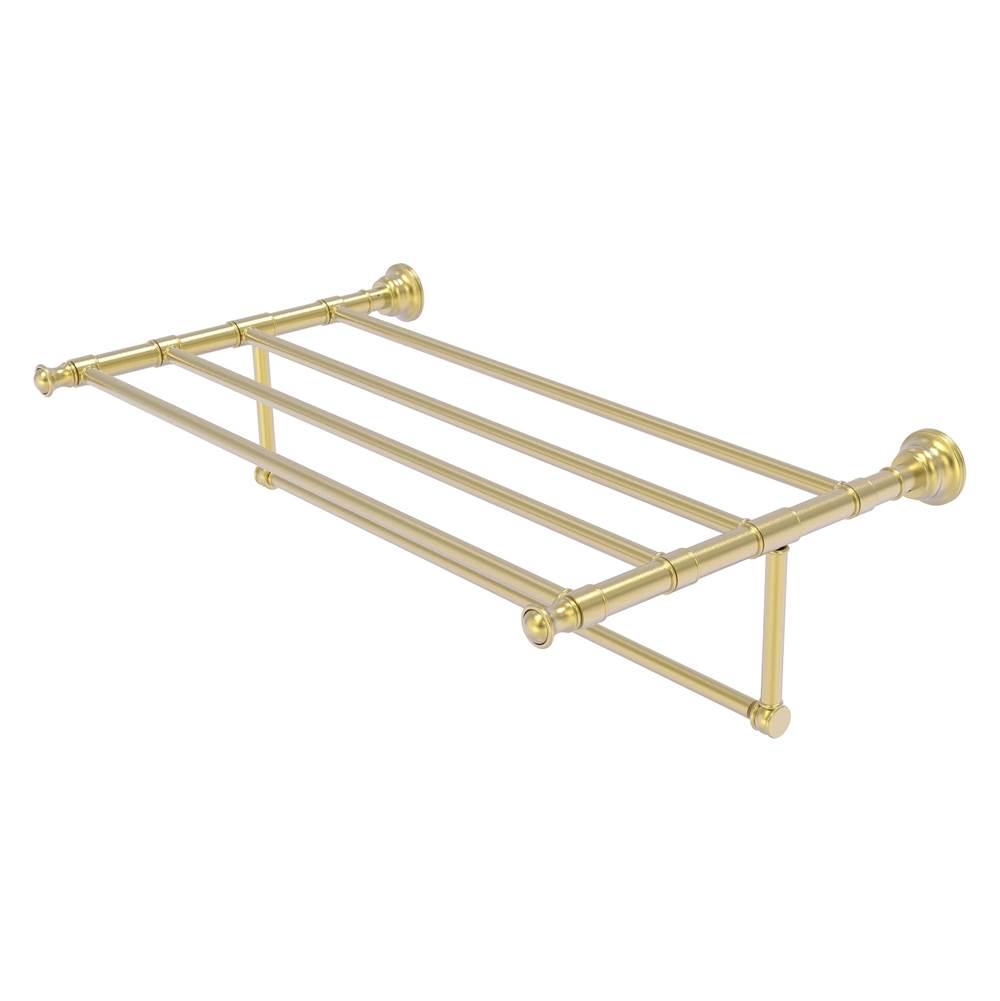 Allied Brass Carolina Collection 30 Inch Towel Shelf with Integrated Towel Bar - Satin Brass