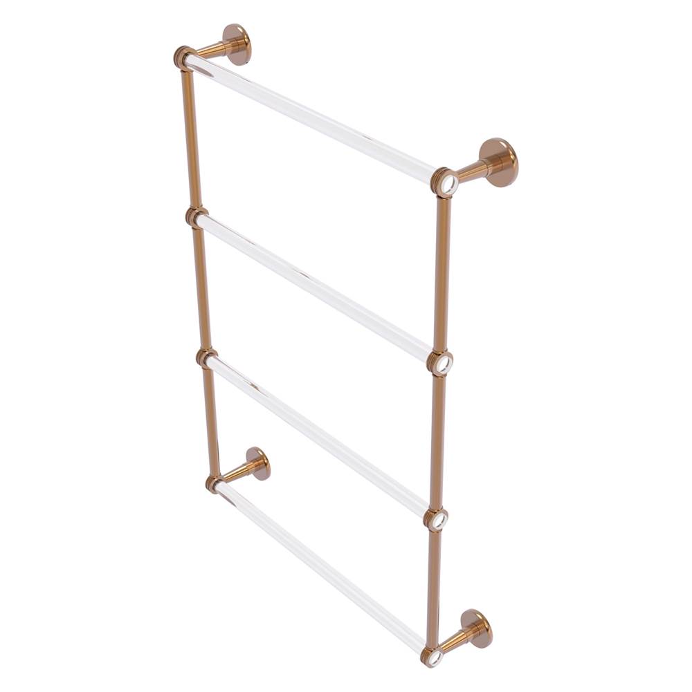 Allied Brass Clearview Collection 4 Tier 24 Inch Ladder Towel Bar with Dotted Accents - Brushed Bronze