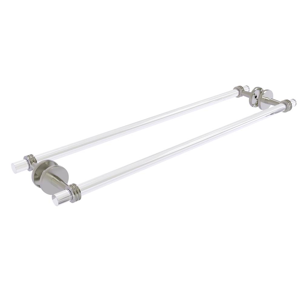 Allied Brass Clearview Collection 30 Inch Back to Back Shower Door Towel Bar with Dotted Accents
