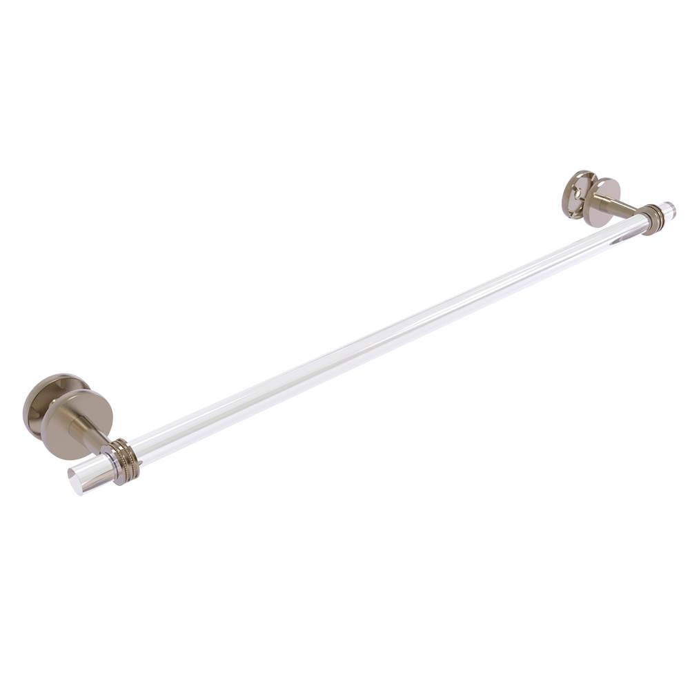 Allied Brass Clearview Collection 30 Inch Shower Door Towel Bar with Dotted Accents