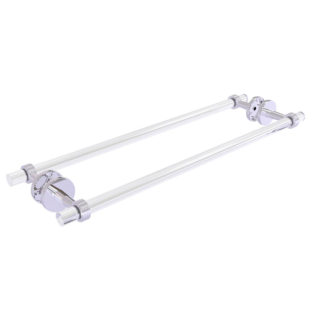 Allied Brass Clearview Collection 24 Inch Back to Back Shower Door Towel Bar with Groovy Accents