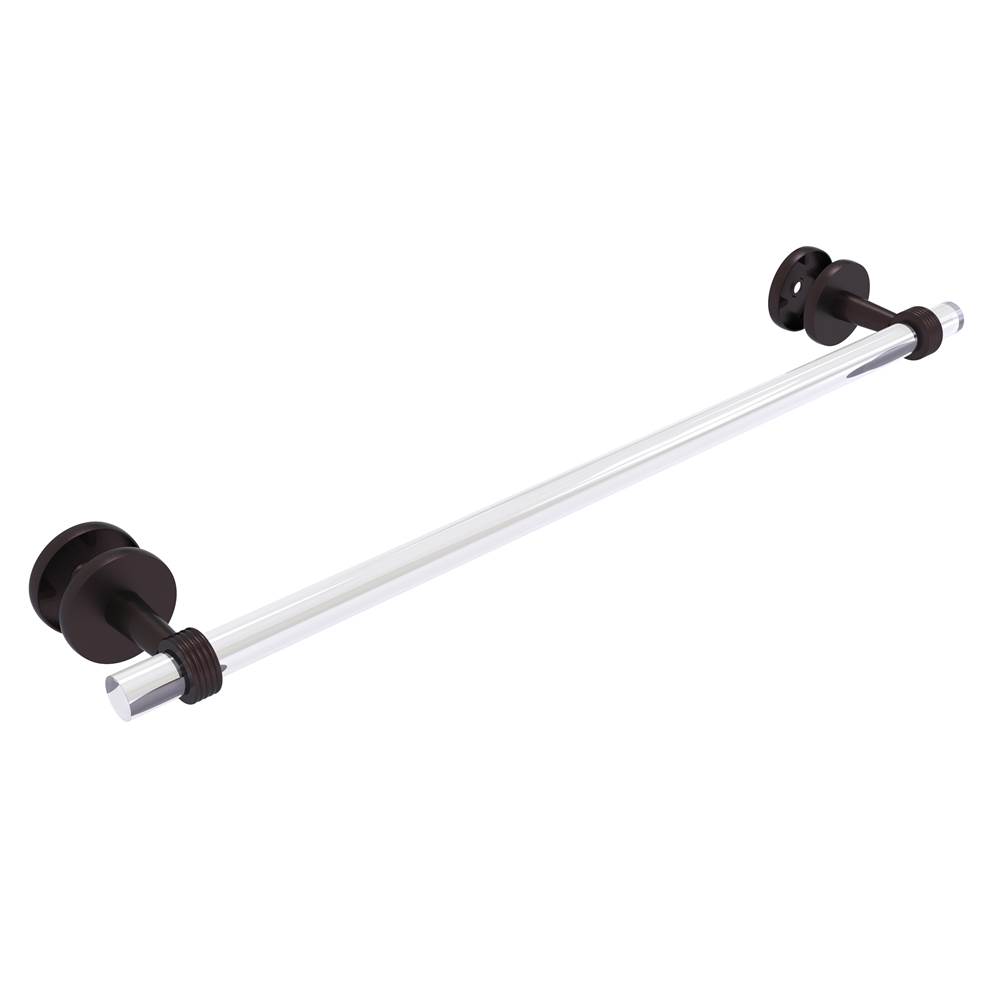 Allied Brass Clearview Collection 24 Inch Shower Door Towel Bar with Groovy Accents