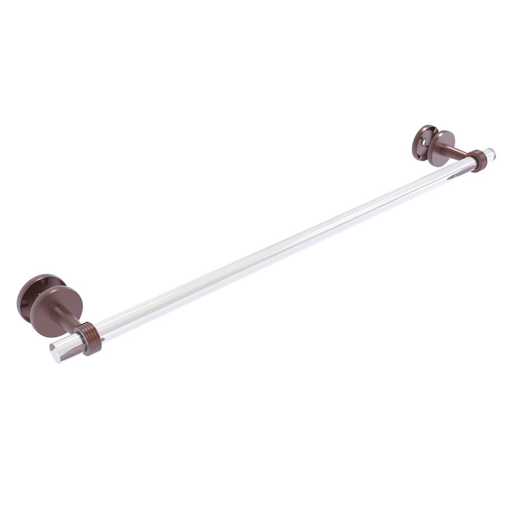 Allied Brass Clearview Collection 30 Inch Shower Door Towel Bar with Groovy Accents