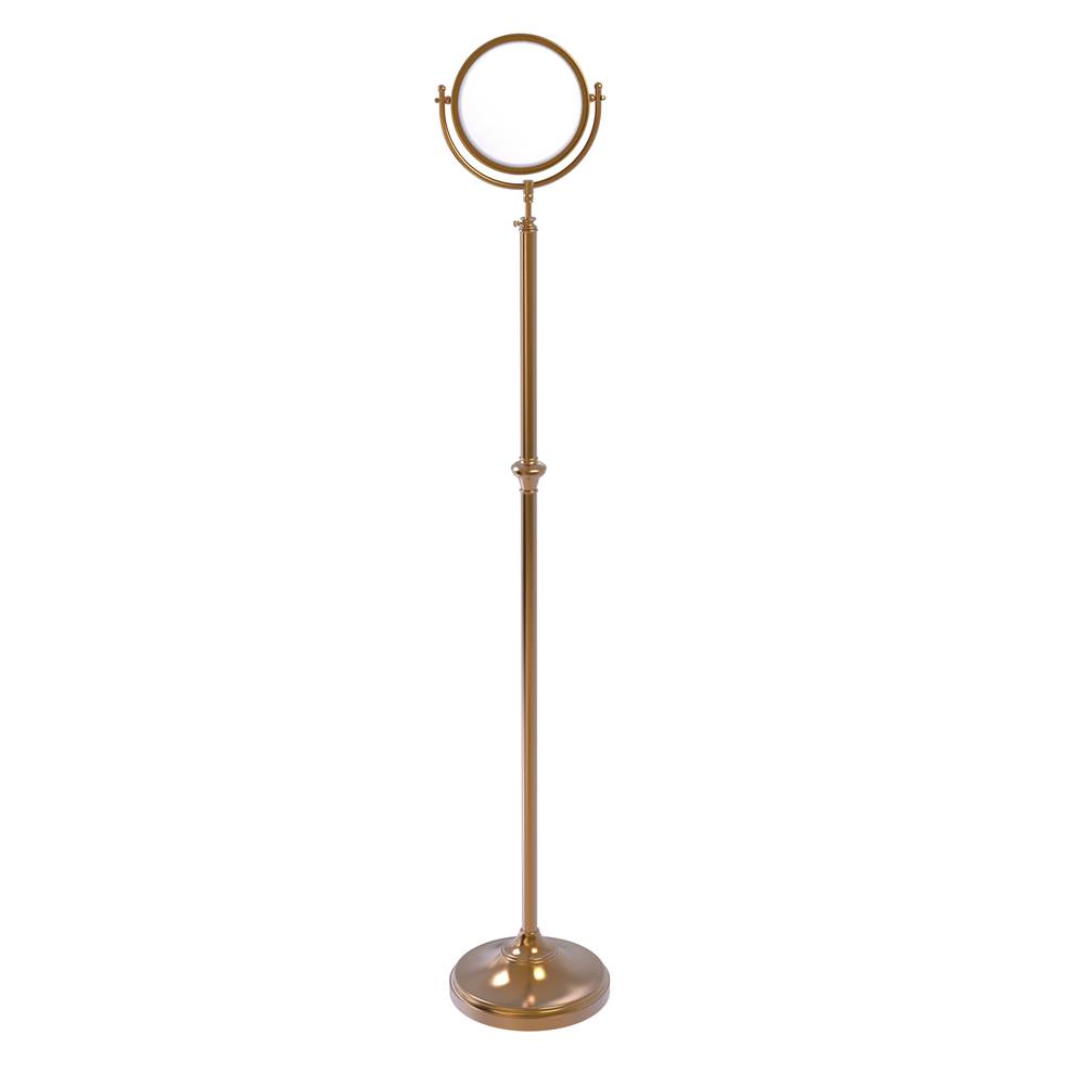 Allied Brass Adjustable Height Floor Standing Make-Up Mirror 8 Inch Diameter with 3X Magnification