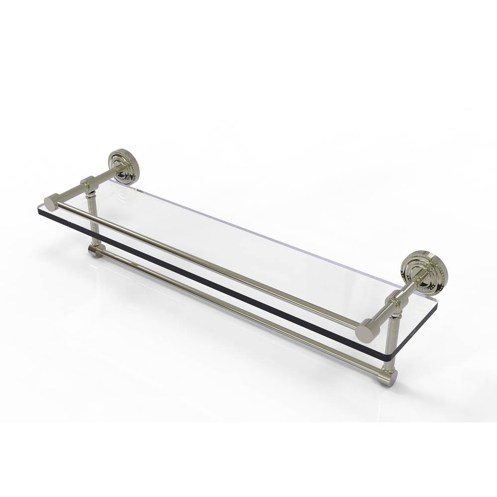 Allied Brass Dottingham 22 Inch Gallery Glass Shelf with Towel Bar