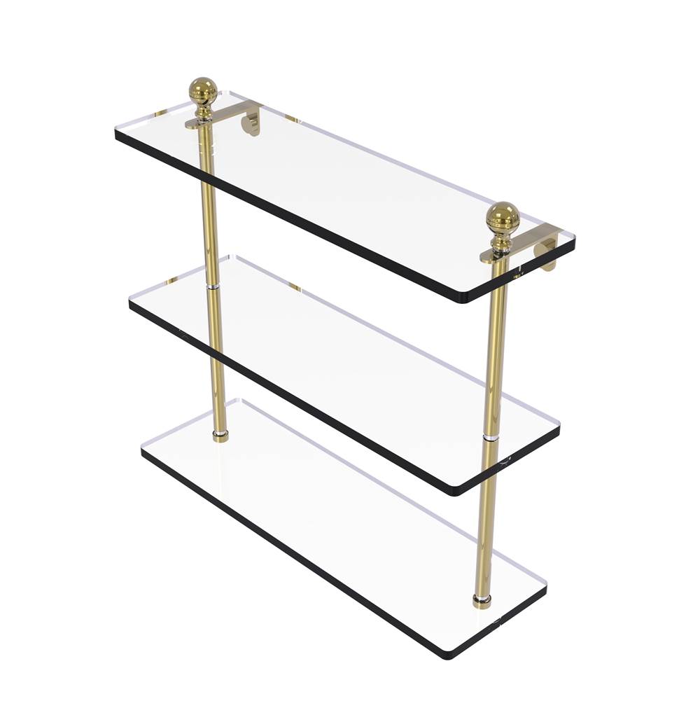 Allied Brass Mambo Collection 16 Inch Triple Tiered Glass Shelf