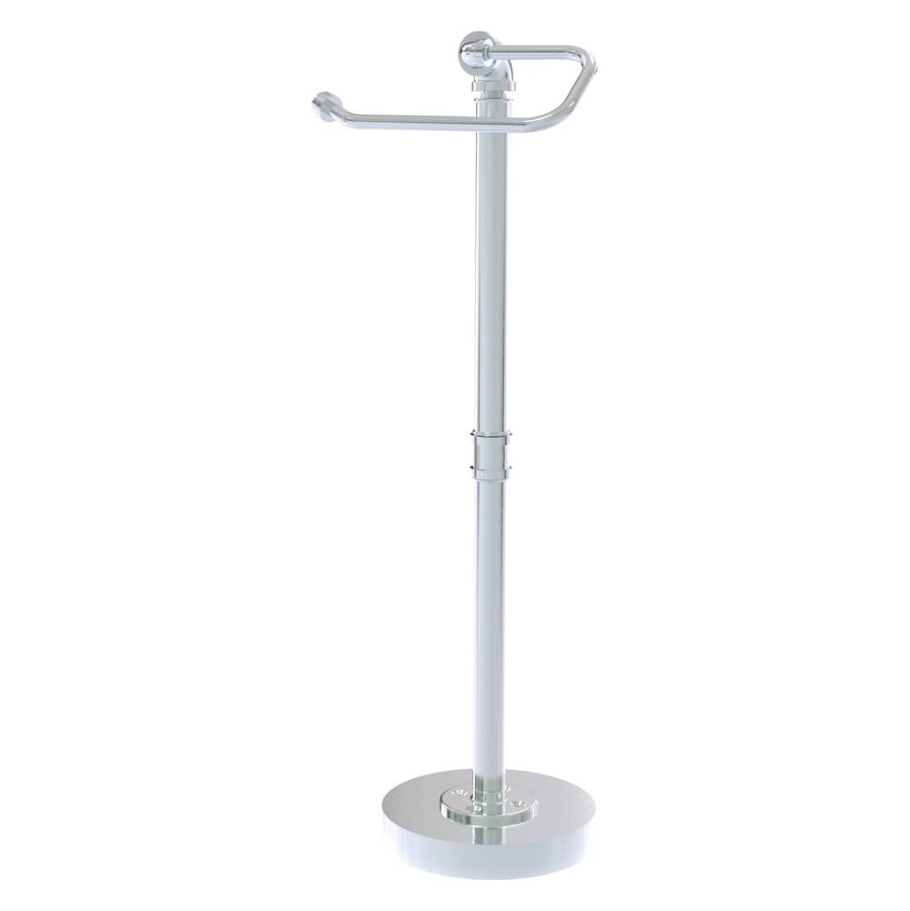 Allied Brass Pipeline Collection Free Standing Euro Style Toilet Tissue Stand - Polished Chrome
