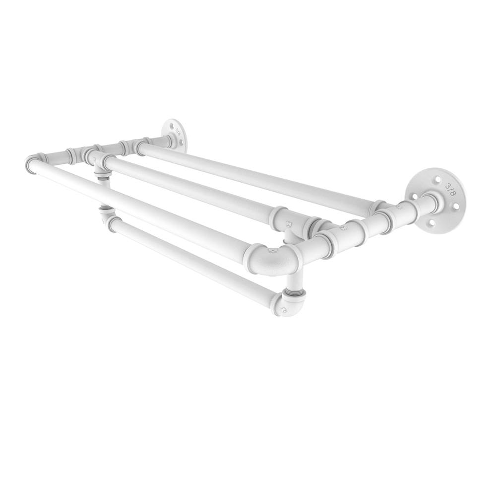Allied Brass Pipeline Collection 18 Inch Wall Mounted Towel Shelf with Towel Bar
