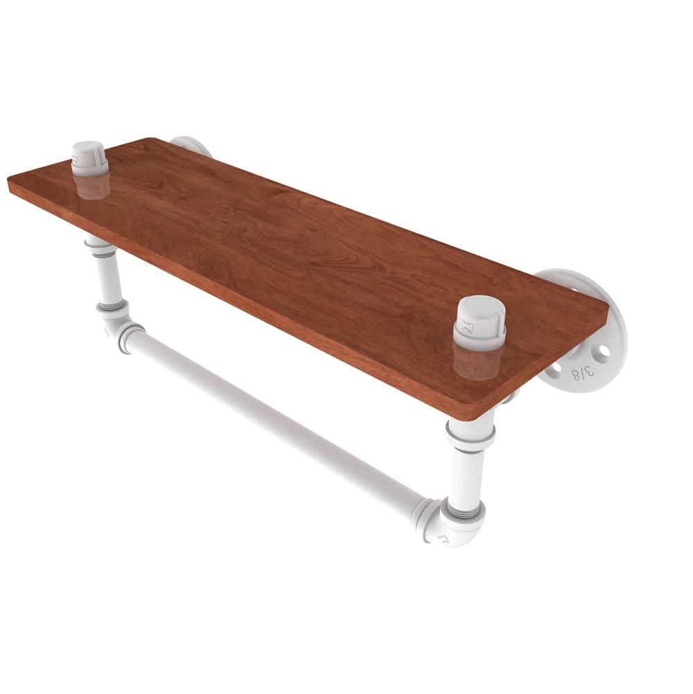 Allied Brass Pipeline Collection 16 Inch Ironwood Shelf with Towel Bar