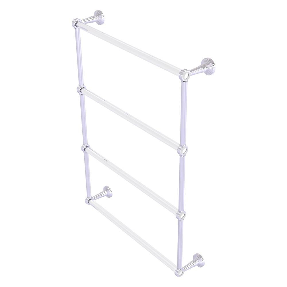 Allied Brass Pacific Beach Collection 4 Tier 24 Inch Ladder Towel Bar with Grooved Accents - Polished Chrome