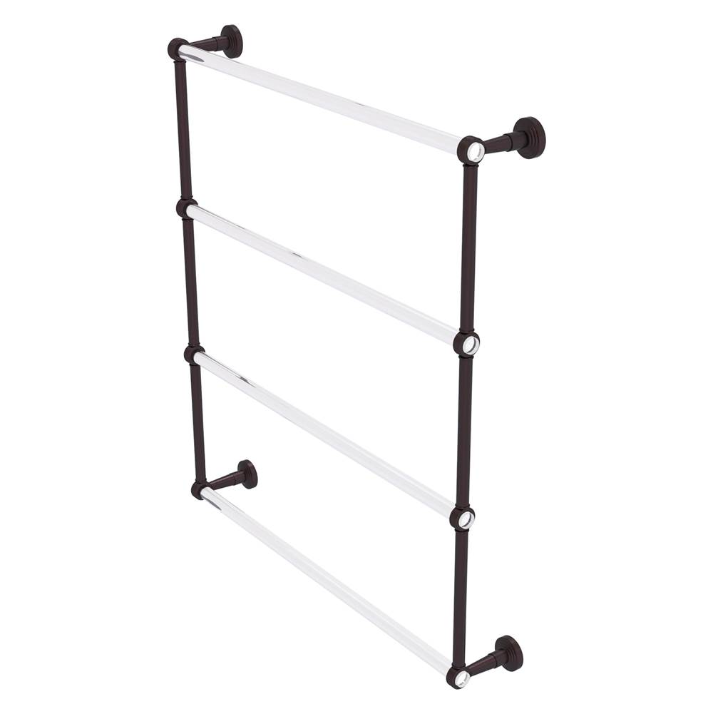 Allied Brass Pacific Beach Collection 4 Tier 30 Inch Ladder Towel Bar with Grooved Accents - Antique Bronze