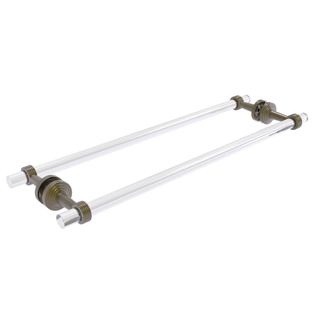 Allied Brass Pacific Beach Collection 24 Inch Back to Back Shower Door Towel Bar with Groovy Accents