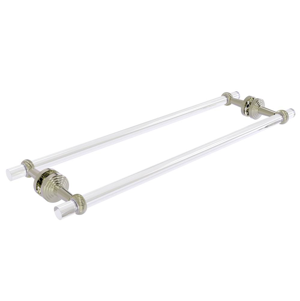 Allied Brass Pacific Beach Collection 24 Inch Back to Back Shower Door Towel Bar with Twisted Accents