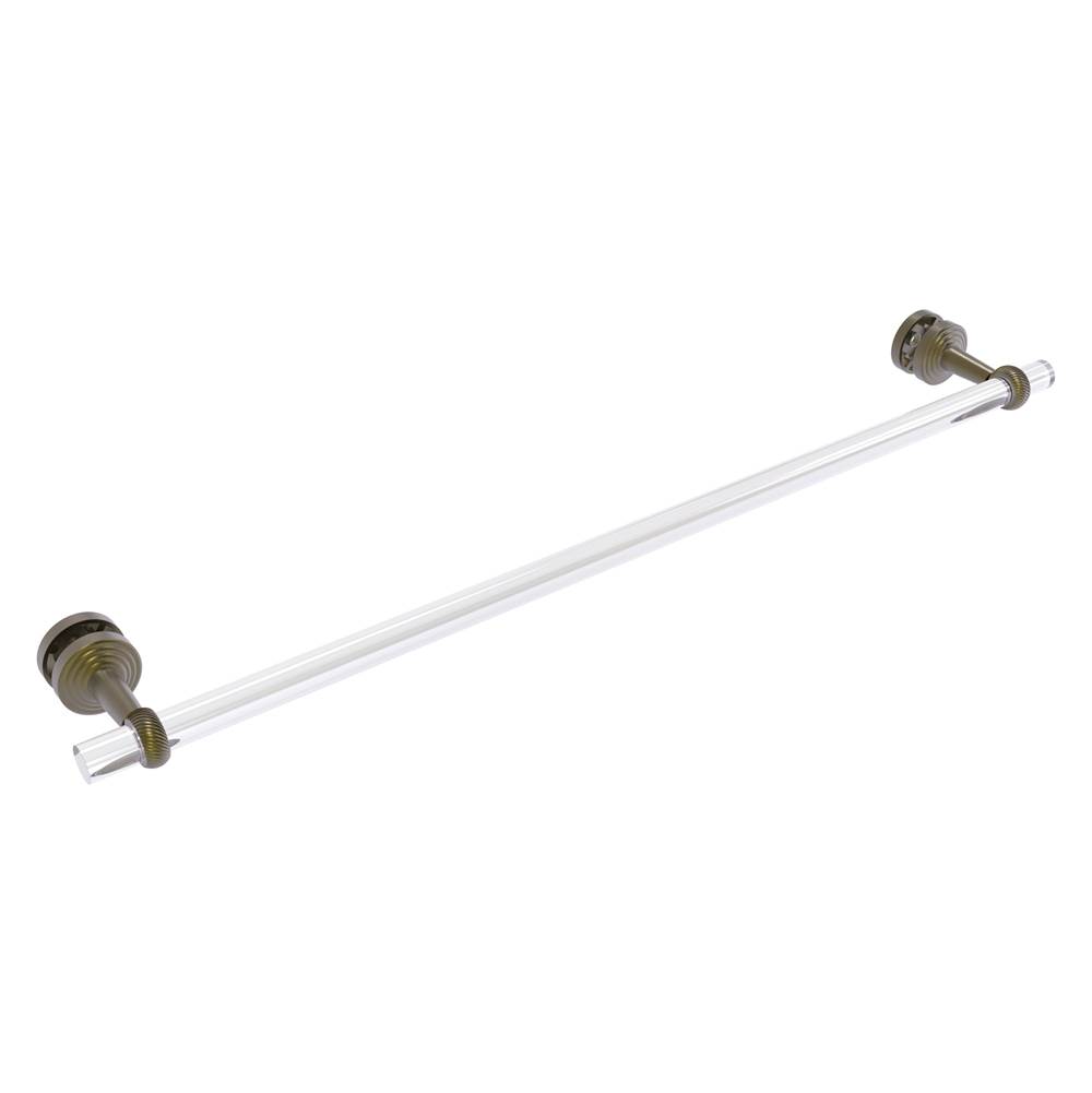 Allied Brass Pacific Beach Collection 30 Inch Shower Door Towel Bar with Twisted Accents - Antique Brass