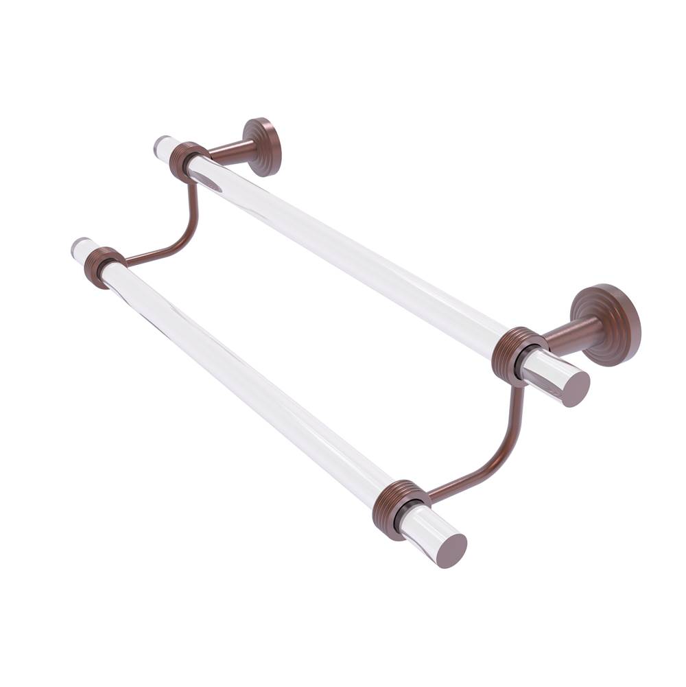 Allied Brass Pacific Beach Collection 18 Inch Double Towel Bar with Groovy Accents