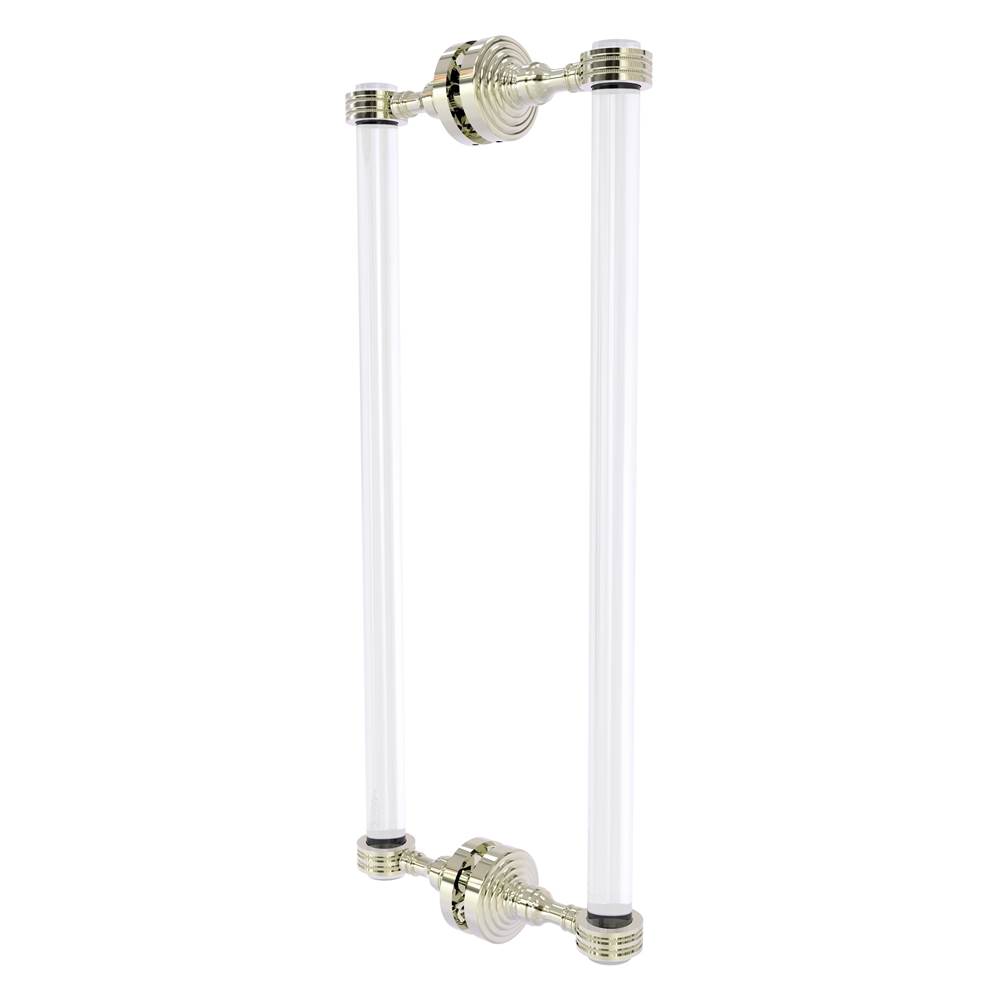 Allied Brass Pacific Grove Collection 18 Inch Back to Back Shower Door Pull with Dotted Accents - Polished Nickel