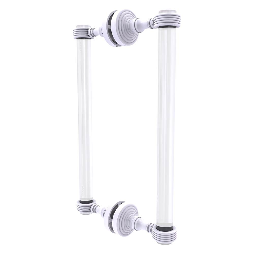Allied Brass Pacific Grove Collection 12 Inch Back to Back Shower Door Pull with Grooved Accents - Matte White