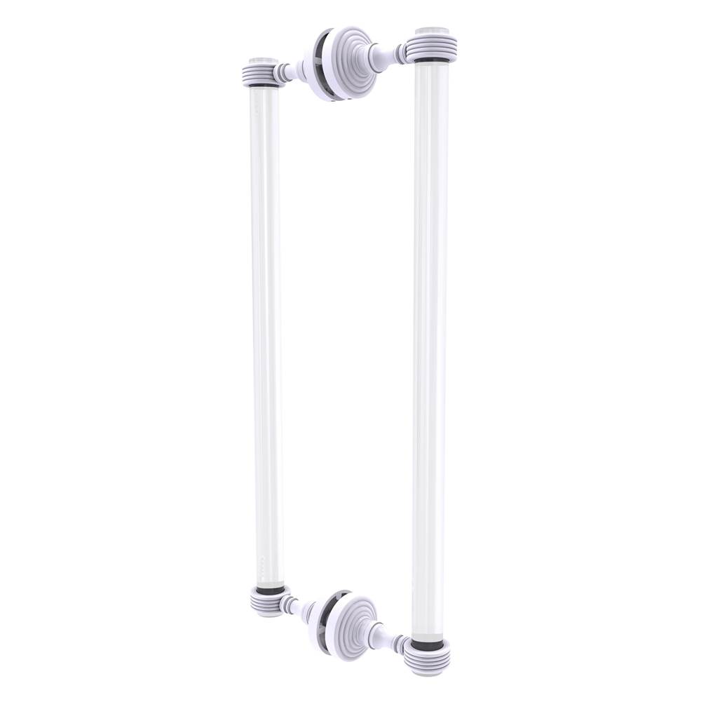 Allied Brass Pacific Grove Collection 18 Inch Back to Back Shower Door Pull with Grooved Accents - Matte White