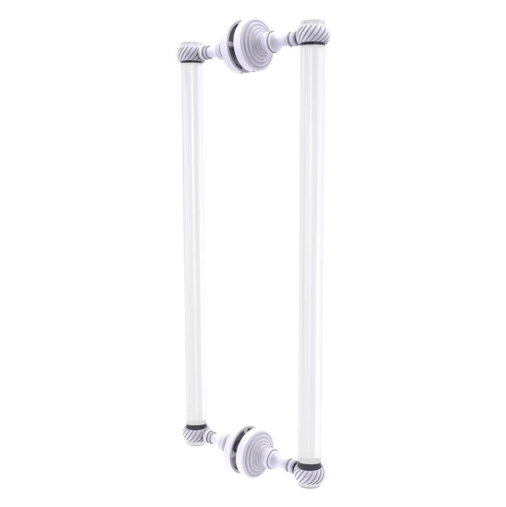 Allied Brass Pacific Grove Collection 18 Inch Back to Back Shower Door Pull with Twisted Accents - Matte White