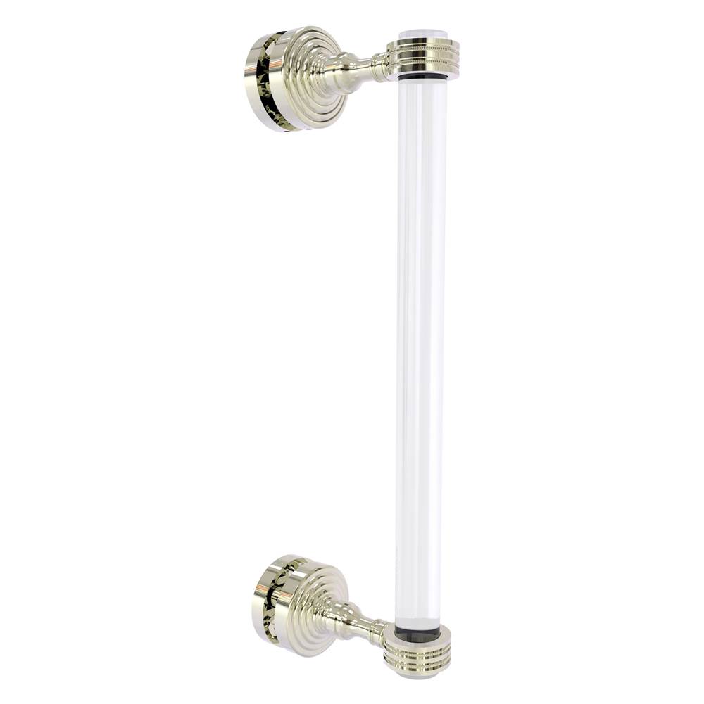 Allied Brass Pacific Grove Collection 12 Inch Single Side Shower Door Pull with Dotted Accents - Polished Nickel