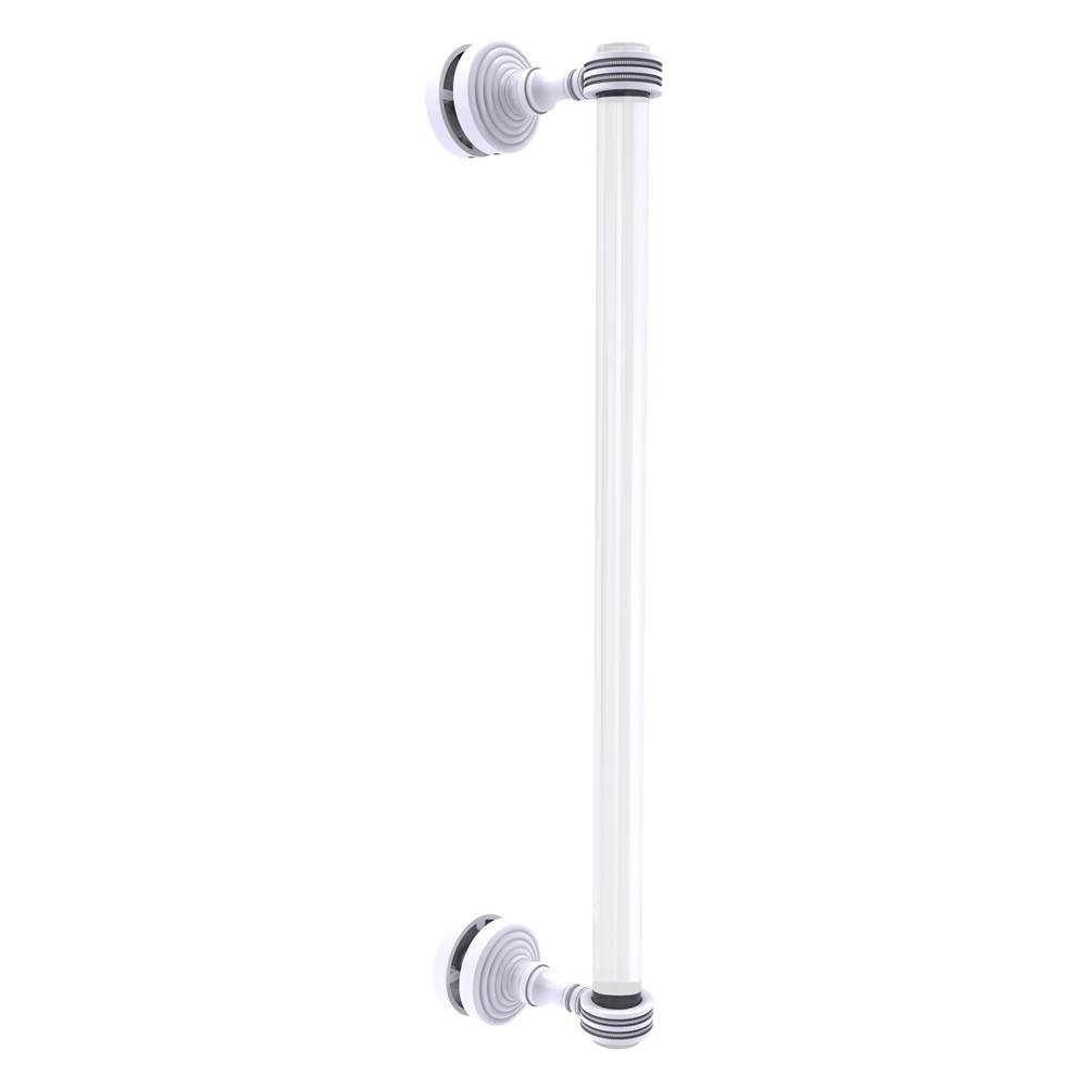 Allied Brass Pacific Grove Collection 18 Inch Single Side Shower Door Pull with Dotted Accents - Matte White