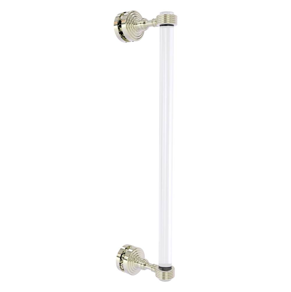 Allied Brass Pacific Grove Collection 18 Inch Single Side Shower Door Pull with Grooved Accents - Polished Nickel