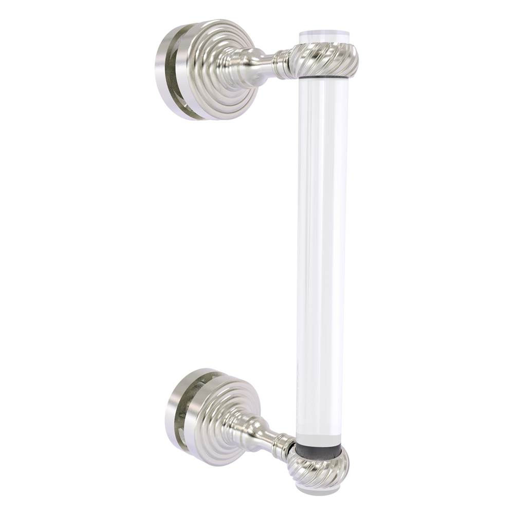 Allied Brass Pacific Grove Collection 8 Inch Single Side Shower Door Pull with Twisted Accents - Satin Nickel