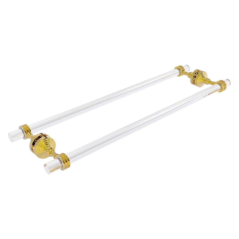 Allied Brass Pacific Grove Collection 24 Inch Back to Back Shower Door Towel Bar with Dotted Accents - Polished Brass