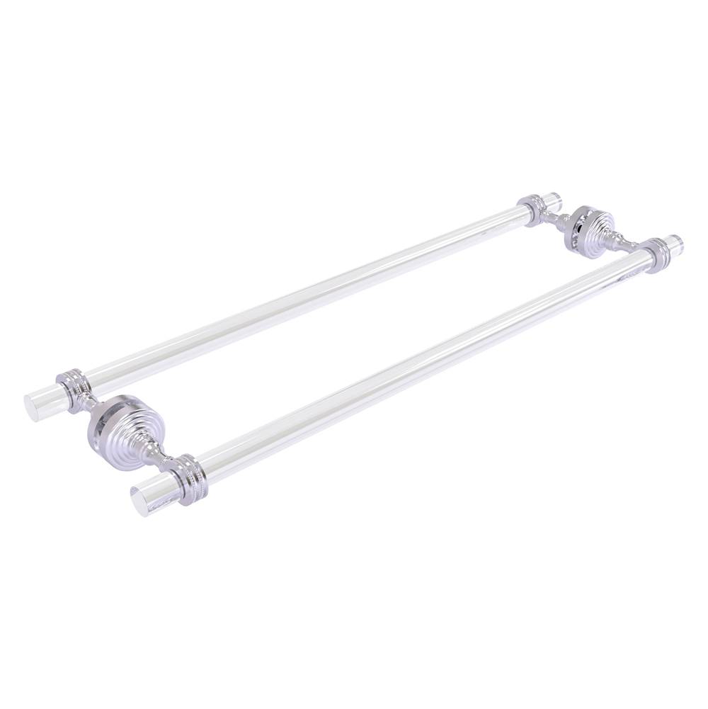 Allied Brass Pacific Grove Collection 24 Inch Back to Back Shower Door Towel Bar with Dotted Accents - Satin Chrome