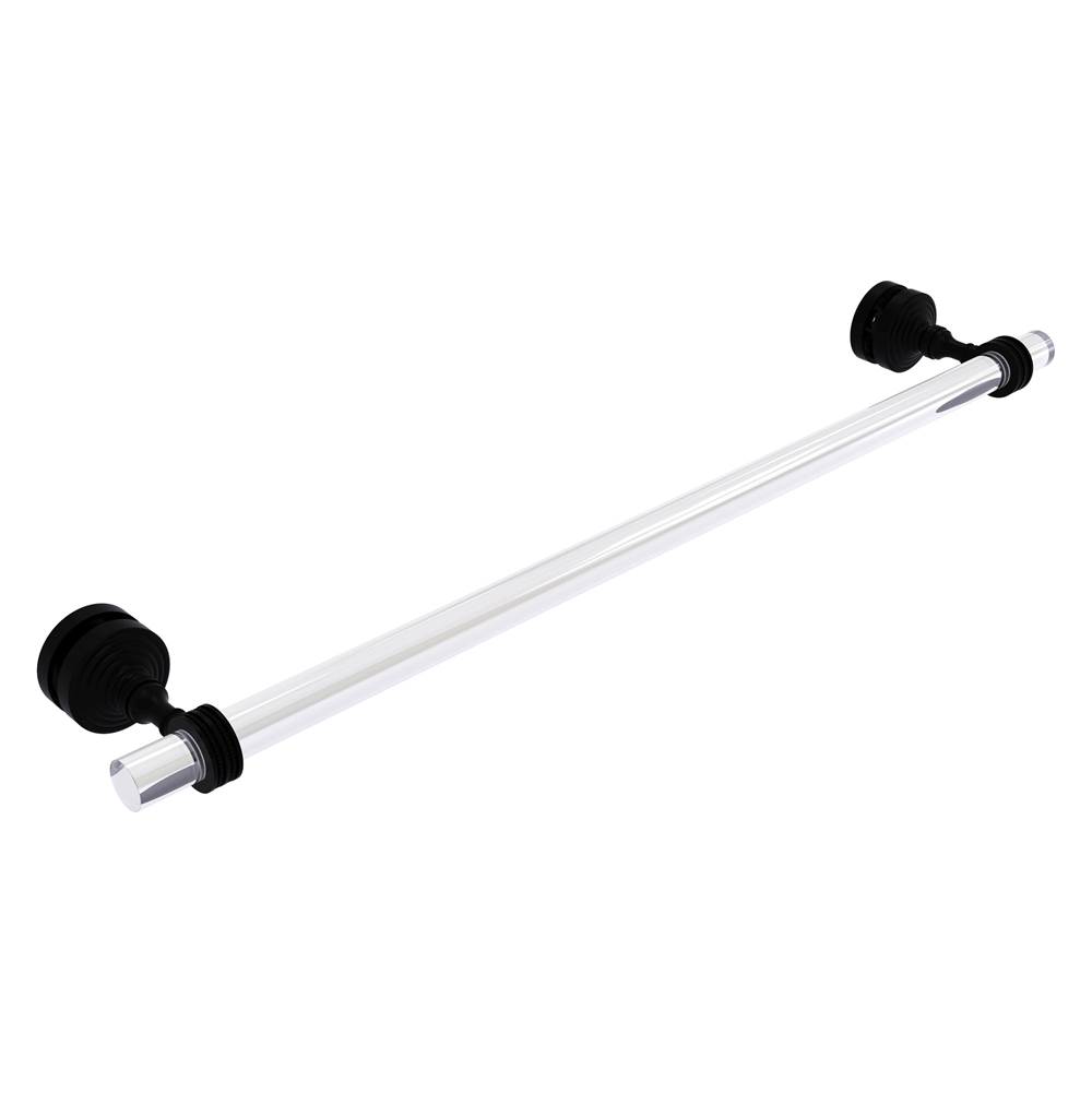 Allied Brass Pacific Grove Collection 24 Inch Shower Door Towel Bar with Dotted Accents - Matte Black