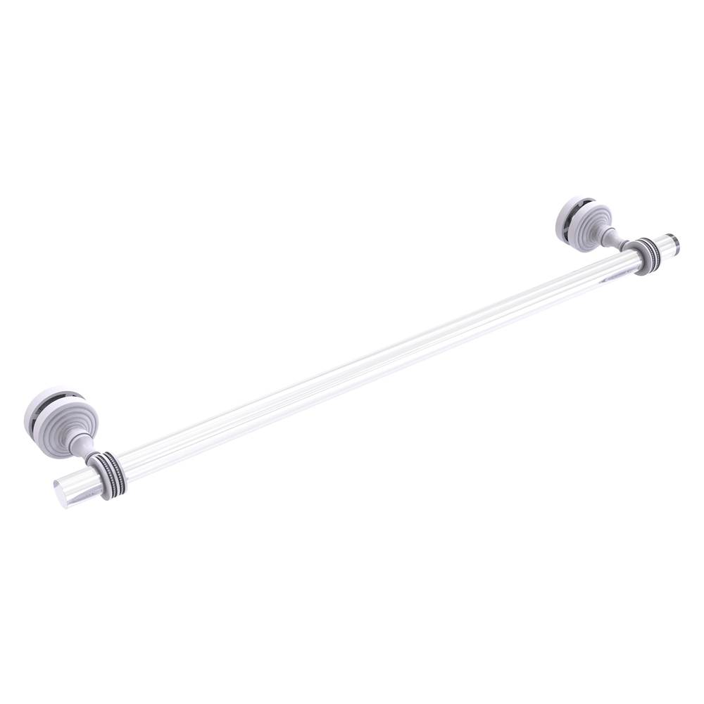 Allied Brass Pacific Grove Collection 24 Inch Shower Door Towel Bar with Dotted Accents - Matte White