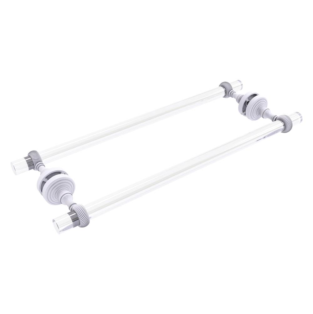 Allied Brass Pacific Grove Collection 18 Inch Back to Back Shower Door Towel Bar with Twisted Accents - Matte White