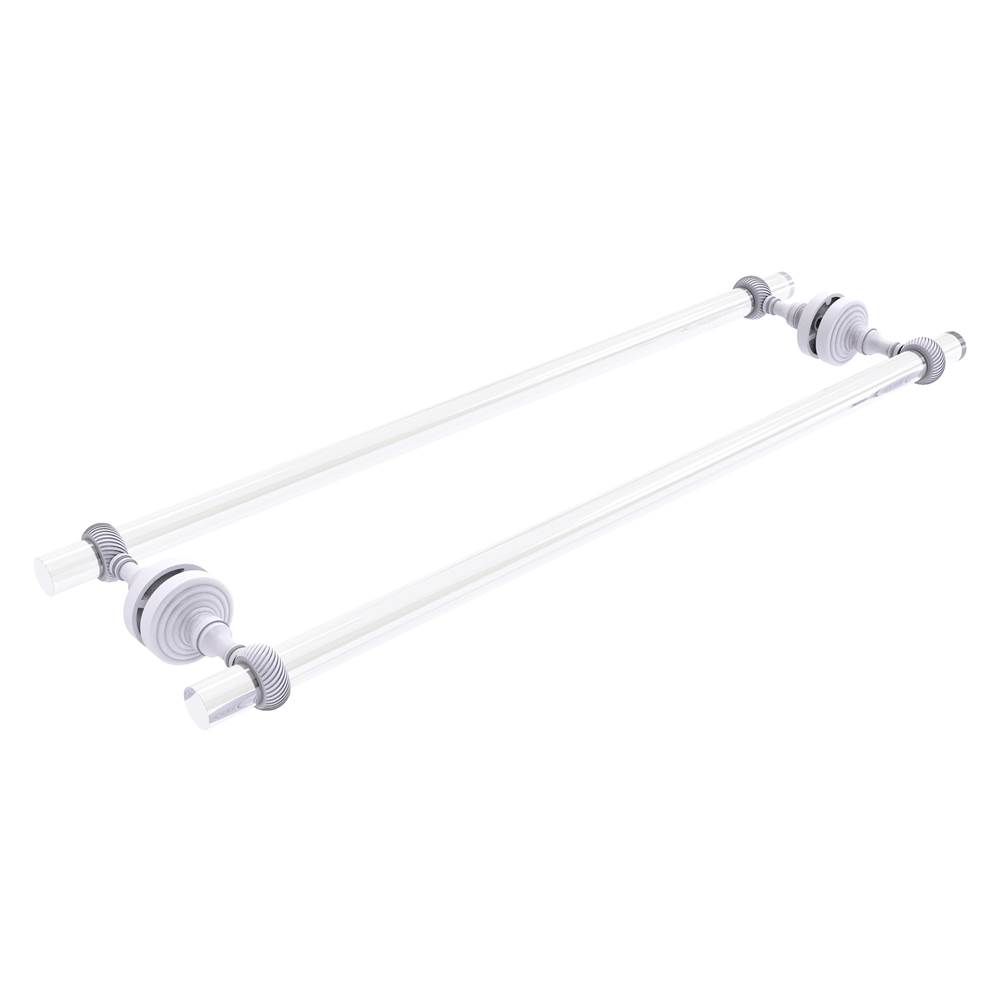 Allied Brass Pacific Grove Collection 24 Inch Back to Back Shower Door Towel Bar with Twisted Accents - Matte White