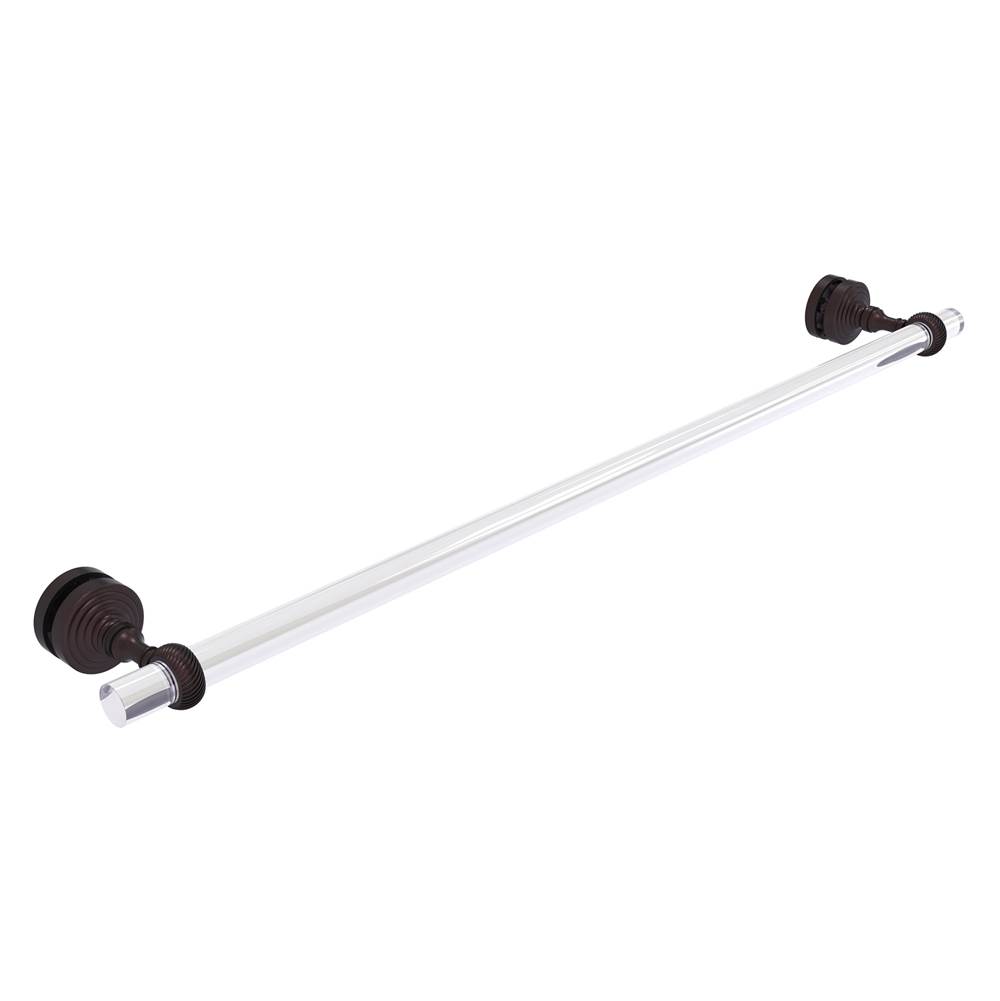 Allied Brass Pacific Grove Collection 30 Inch Shower Door Towel Bar with Twisted Accents - Antique Bronze