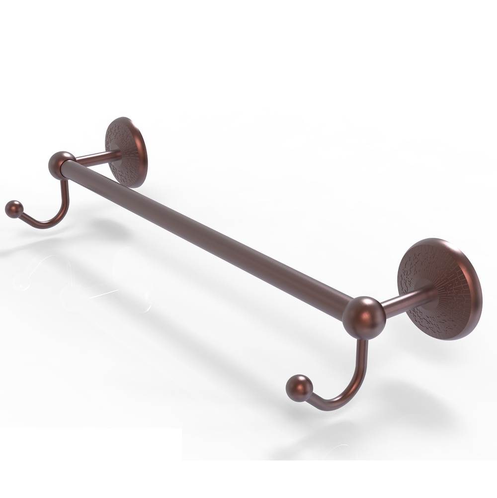 Allied Brass Prestige Monte Carlo Collection 24 Inch Towel Bar with Integrated Hooks