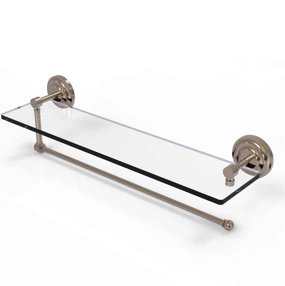 Allied Brass Prestige Que New Collection Paper Towel Holder with 22 Inch Glass Shelf