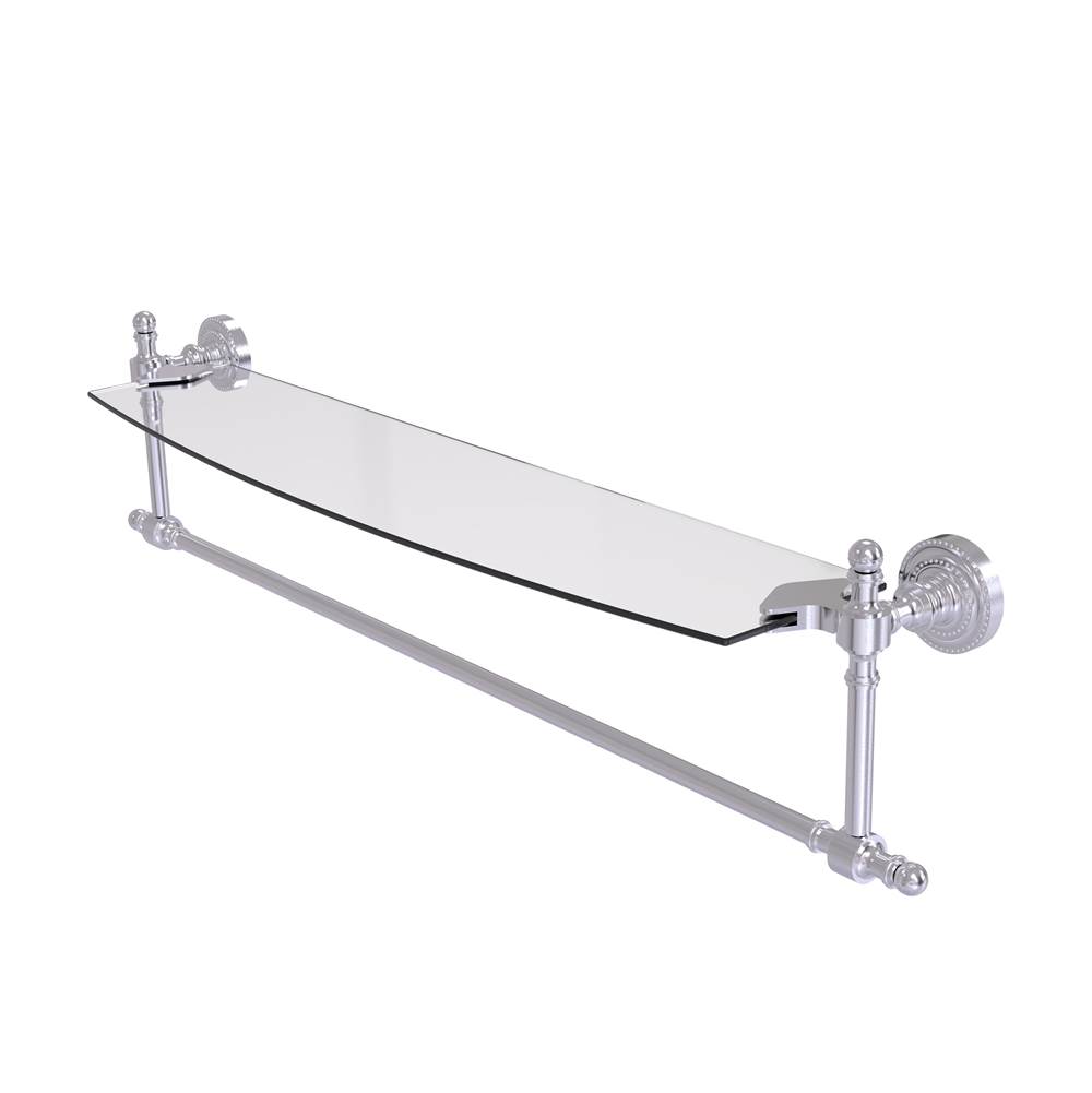 Allied Brass Retro Dot Collection 24 Inch Glass Vanity Shelf with Integrated Towel Bar