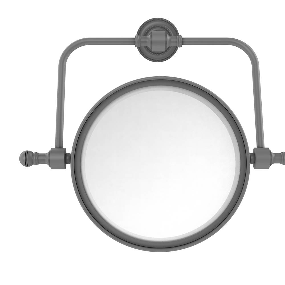 Allied Brass Retro Dot Collection Wall Mounted Swivel Make-Up Mirror 8 Inch Diameter with 2X Magnification