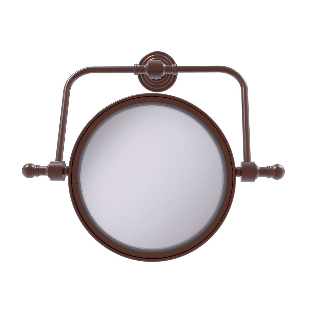 Allied Brass Retro Wave Collection Wall Mounted Swivel Make-Up Mirror 8 Inch Diameter with 5X Magnification