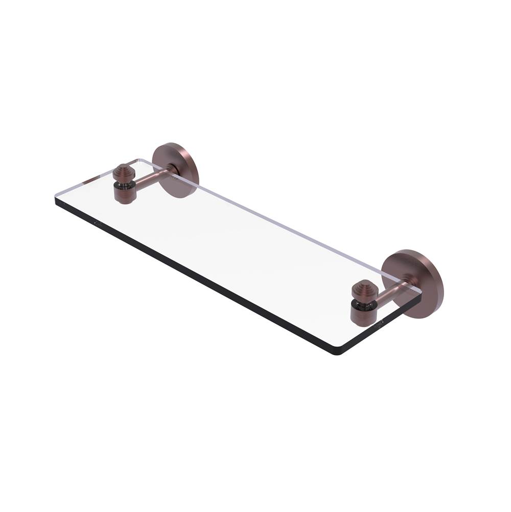 Allied Brass South Beach Collection 16 Inch Glass Vanity Shelf with Beveled Edges