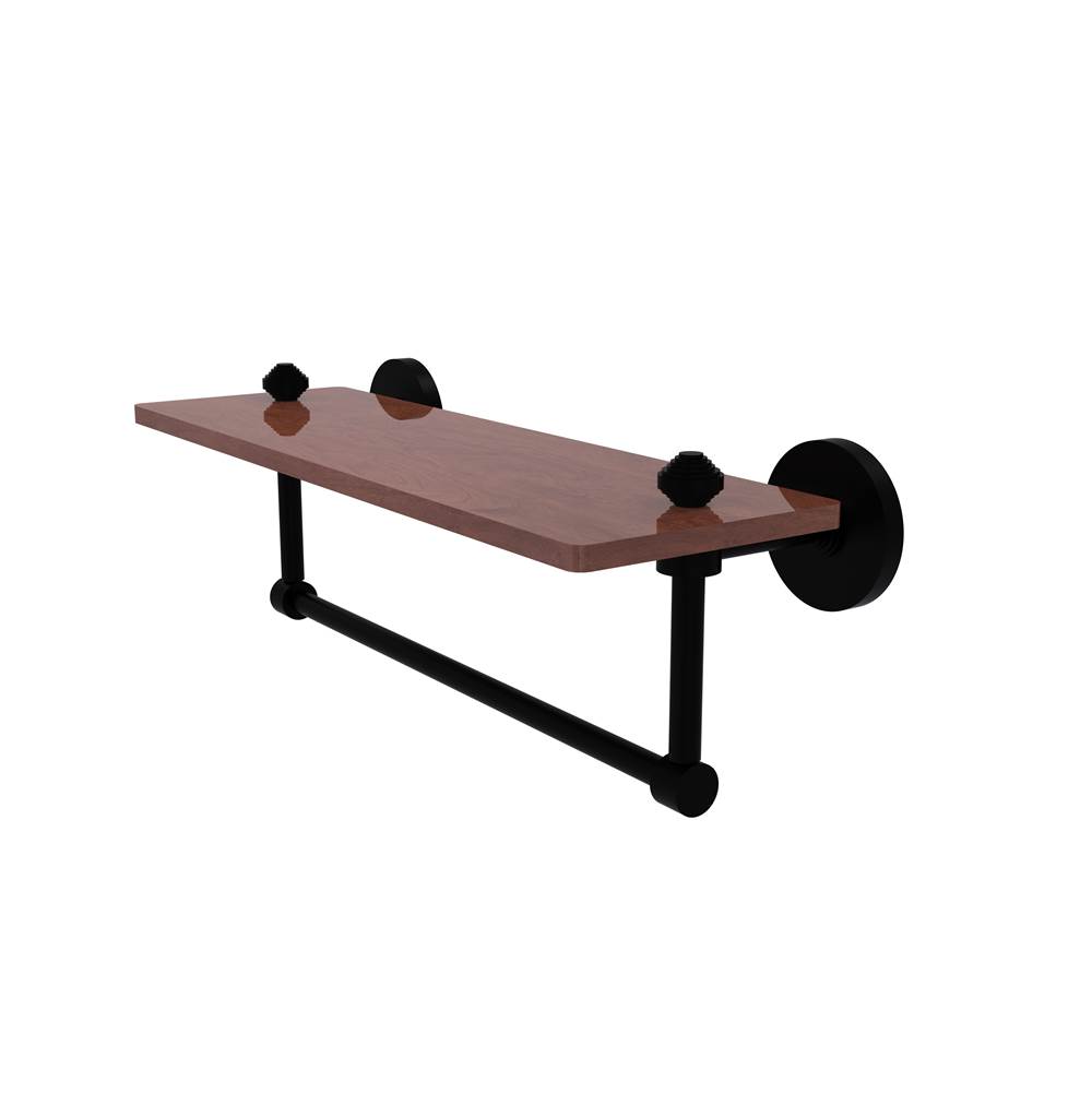 Allied Brass South Beach Collection 16 Inch Solid IPE Ironwood Shelf with Integrated Towel Bar