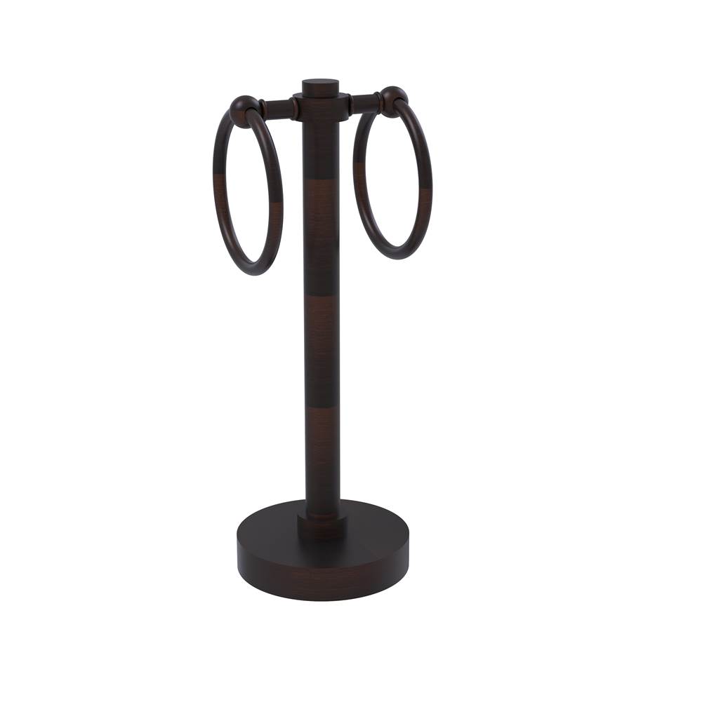 Allied Brass Southbeach Collection Vanity Top 2 Towel Ring Guest Towel Holder
