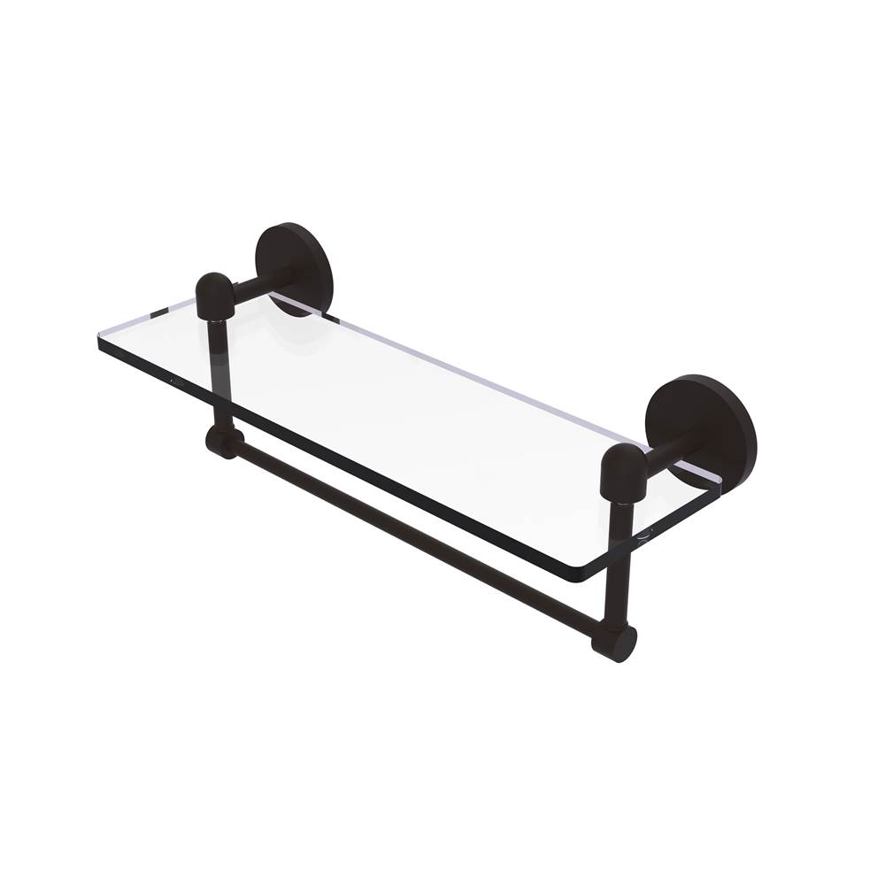 Allied Brass Tango Collection 16 Inch Glass Vanity Shelf with Integrated Towel Bar