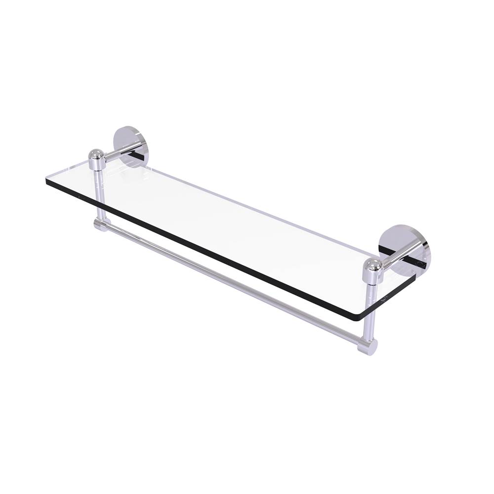 Allied Brass Tango Collection 22 Inch Glass Vanity Shelf with Integrated Towel Bar