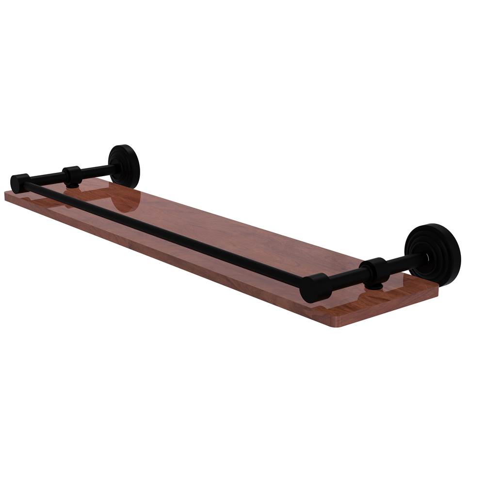 Allied Brass Waverly Place Collection 22 Inch Solid IPE Ironwood Shelf with Gallery Rail