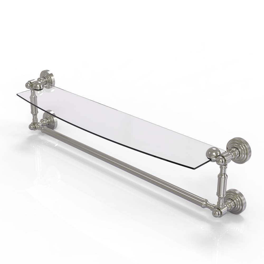 Allied Brass Waverly Place Collection 24 Inch Glass Vanity Shelf with Integrated Towel Bar