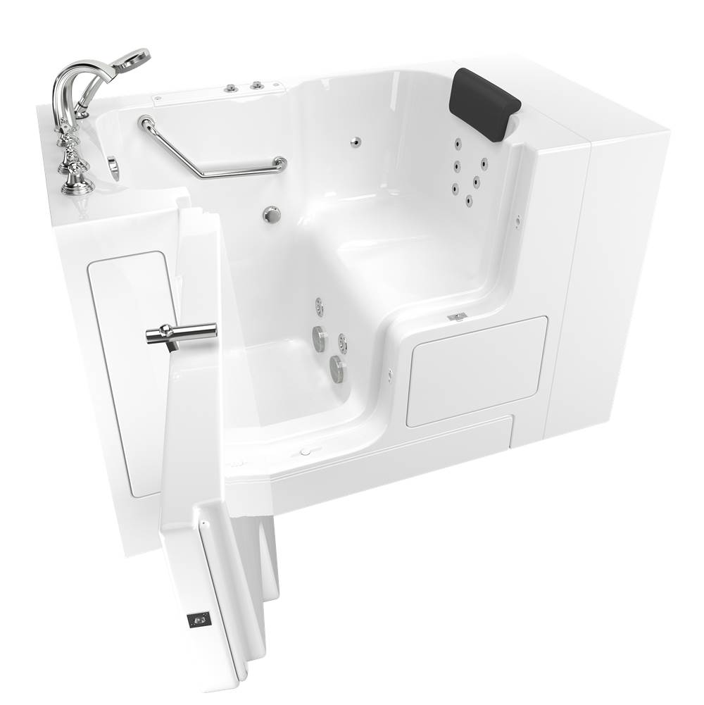 American Standard Gelcoat Premium Series 32 x 52 -Inch Walk-in Tub With Whirlpool System - Left-Hand Drain With Faucet